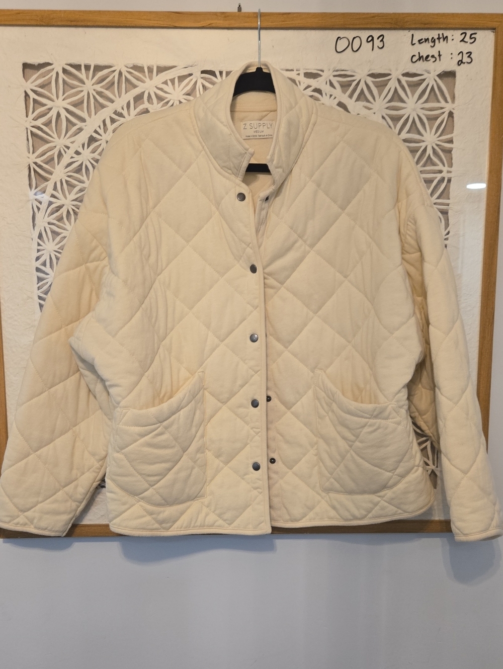 Z SUPPLY White/Cream Quilted Jacket Women’s Medium Lightweight Cozy Layer